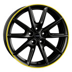 Borbet lx18 black matt rim yellow black matt rim yellow 18"(LX18808401125666BBMRY)