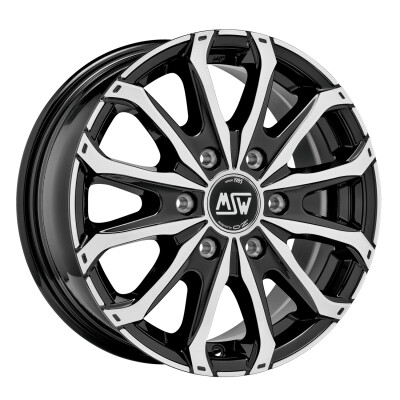 MSW msw 48 van 6 holes gloss black full polished 16"
             W19341002T56